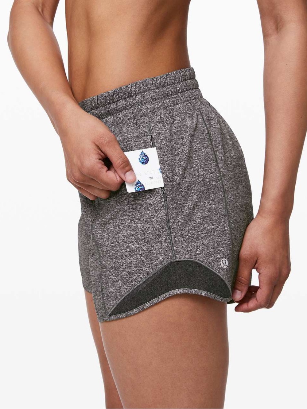 Lululemon Hotty Hot Short *High-Rise  Heather Gray Lux Multi Black Size 6